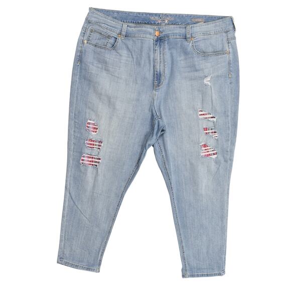 Melissa McCarthy Seven7 Jeans 26W Blue Straight Plus Girlfriend Stretch Fabric - Picture 1 of 9